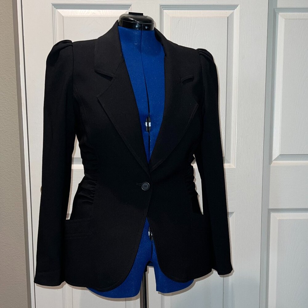 SMYTHE Ruched Blazer Size 12 (Black) - NWOT